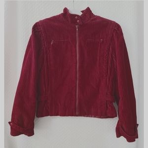 Vintage S.B.II burgundy corduroy jacket size large.